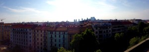Panoramic view from our Airbnb in Milan
