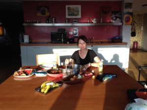 Our homemade dinner in Milan.